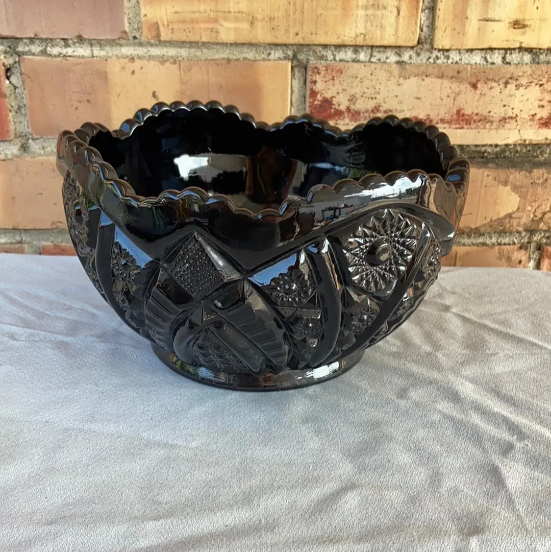 Amethyst Pressed Glass Compote 1