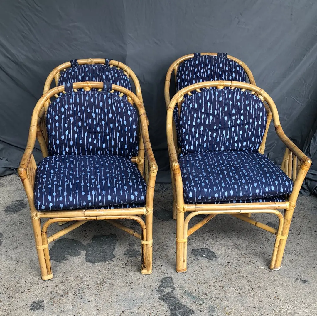 Glass Top Rattan Table With 4 Rattan Chairs 1