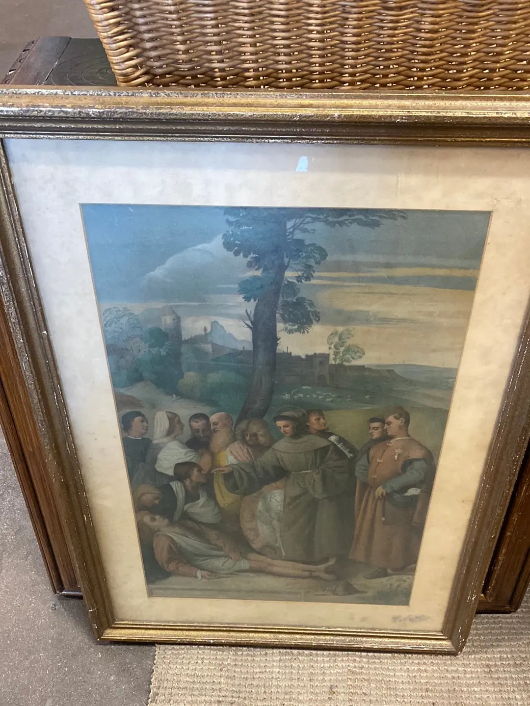 1910'S Print Of A Saint Healing The Sick 1