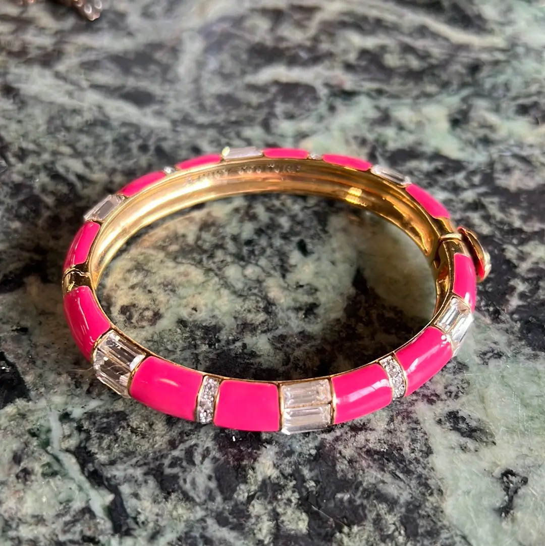 Pink Enamel And Rhinestones Juicy Couture Bangle Bracelet 1