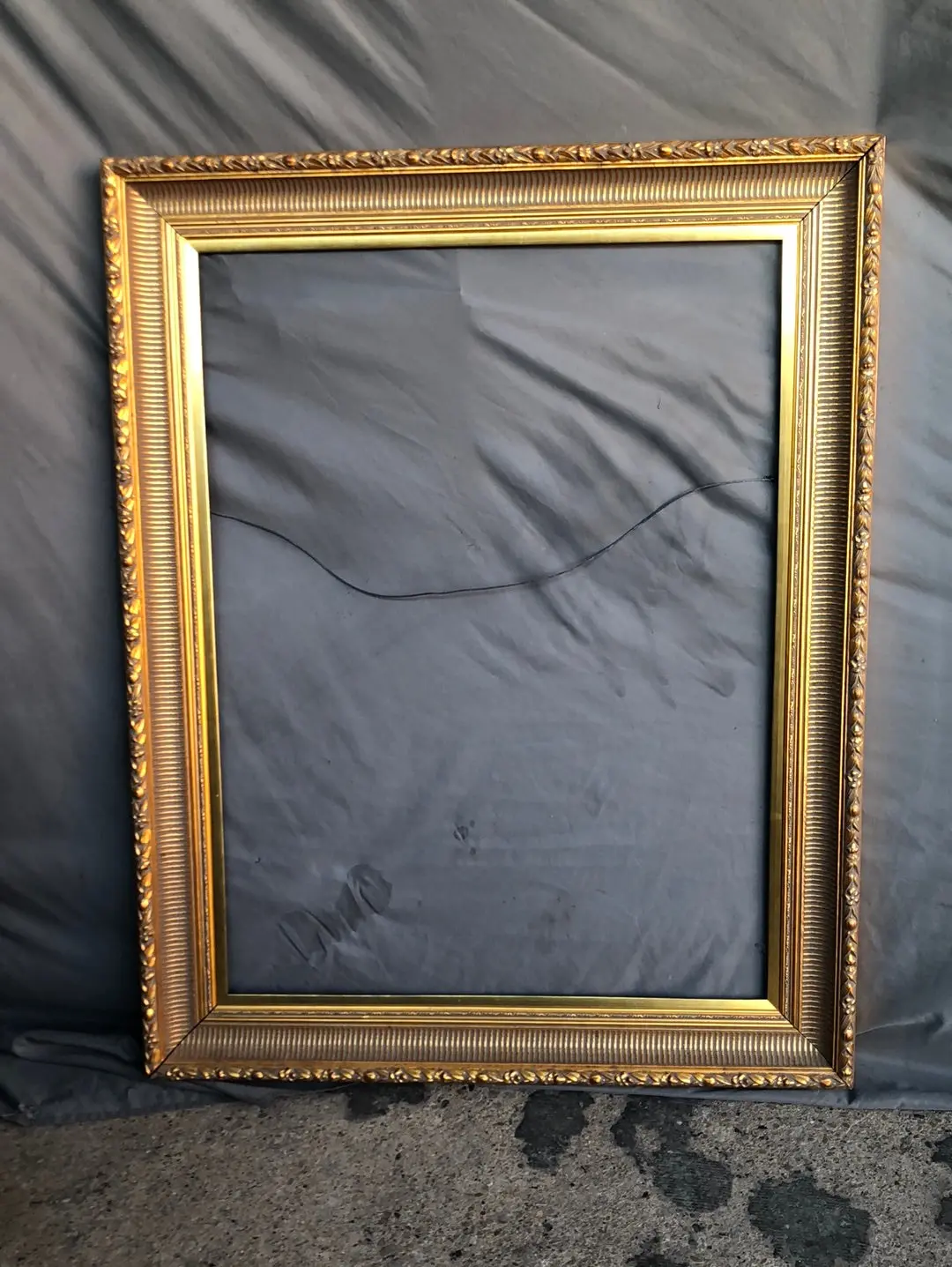 Tall Concave Fluted Gold Frame With Relief 1