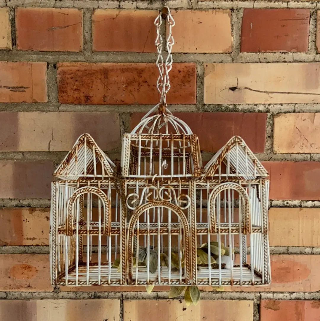 Tiny White Bird Cage 1