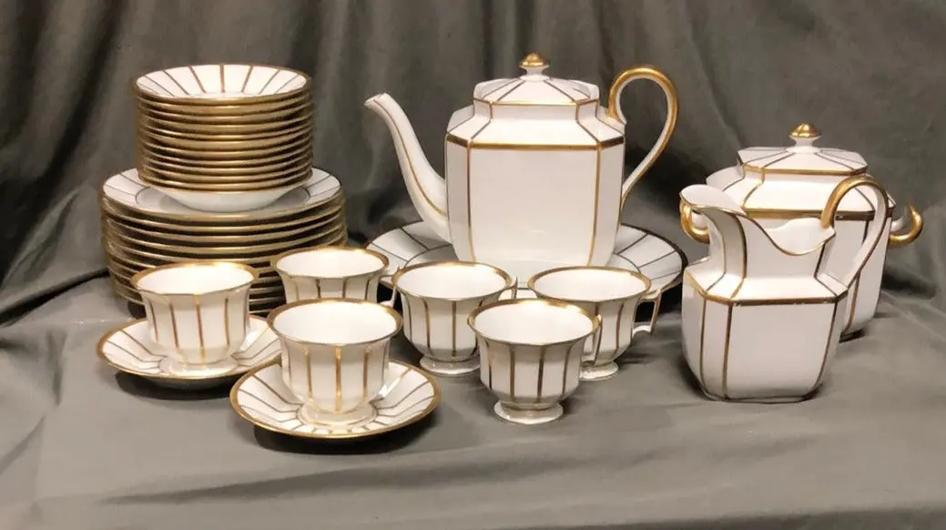 Gold And White Belgian Tea Set 1