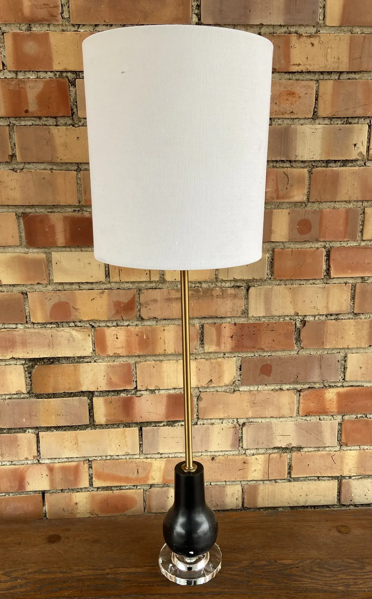 Glass, Black And Gold Pear Shaped Lamp 1
