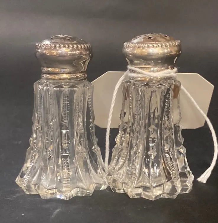Pair Of Crystal Salt And Pepper Shakers 1