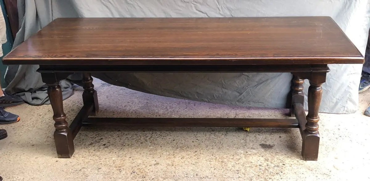 Dark Oak Turned Leg Farm Table 1