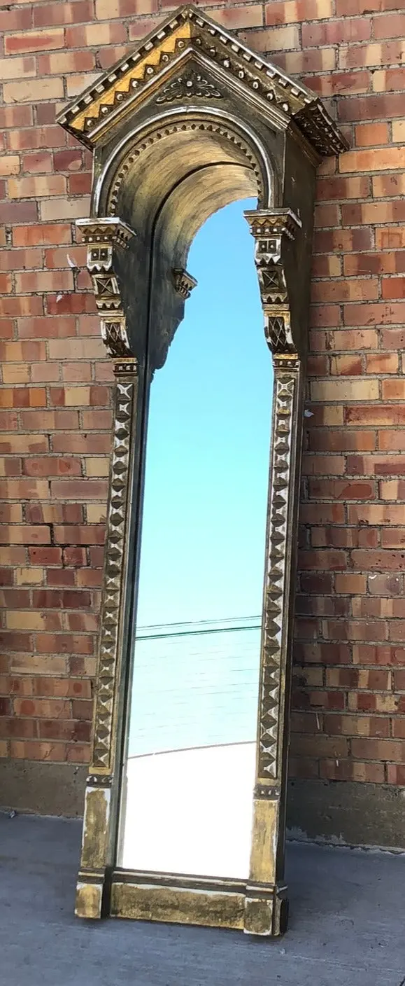 Hooded Tall Gilt Painted Mirror 1