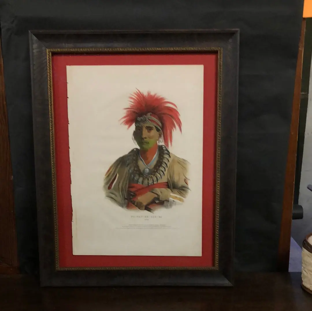 Nicely Framed And Matted Indian Print 1