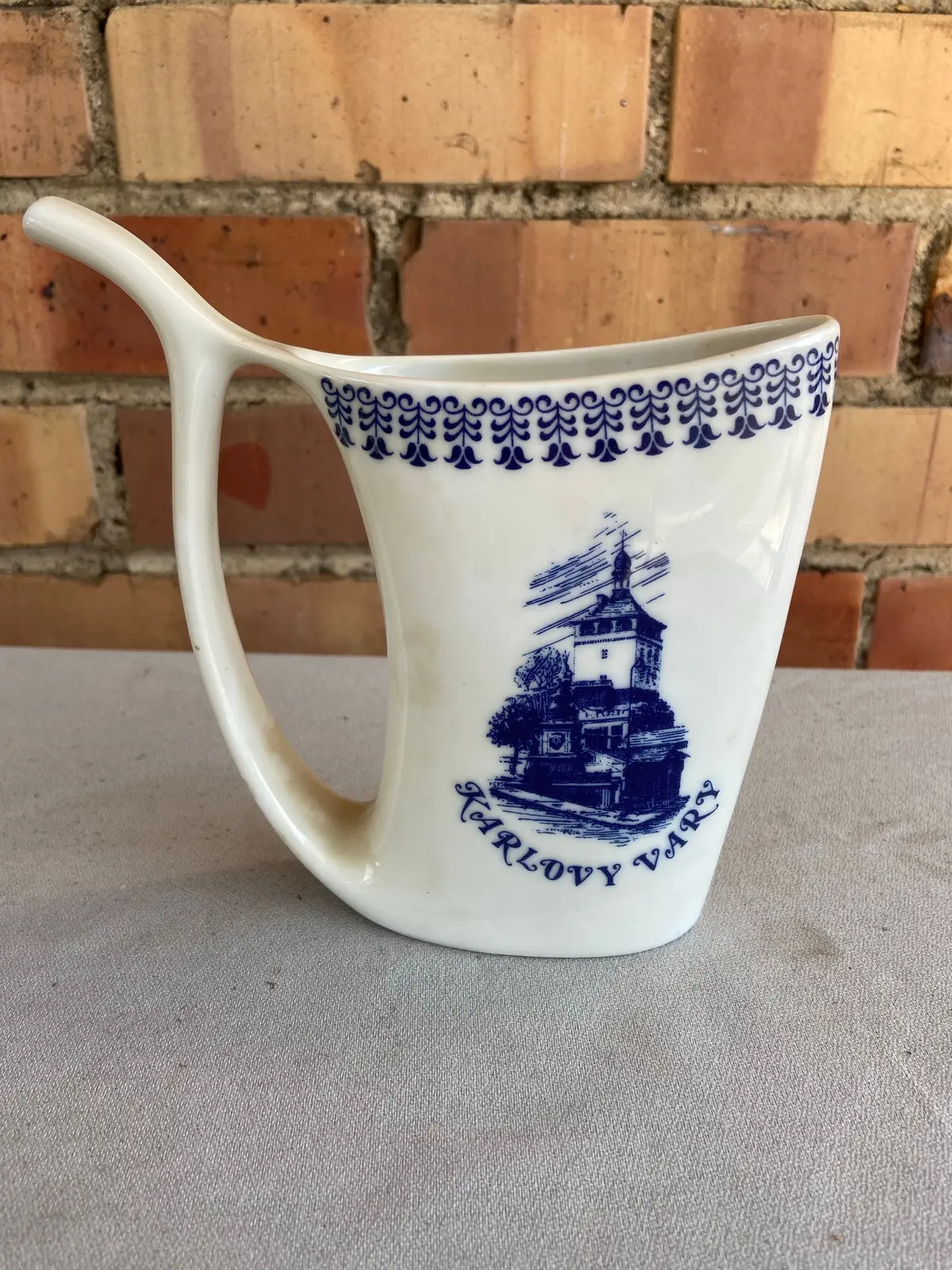 Karlovy Slender Blue And White Pitcher 1