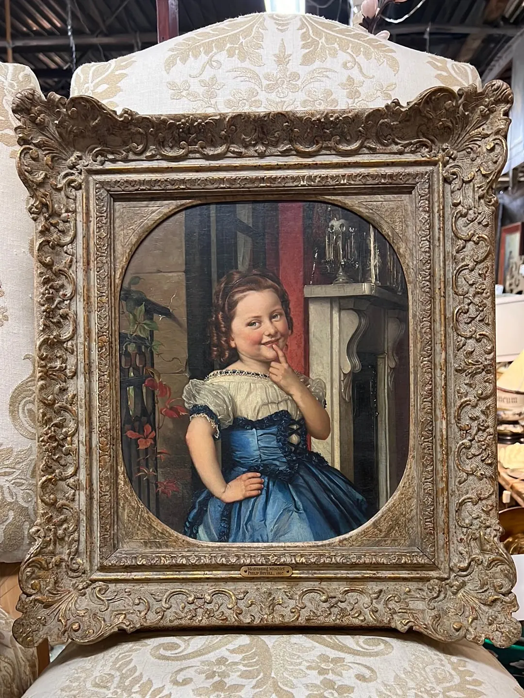 Phillip Hoyall 1867 Listed Artist Painting Of Little Girl 1