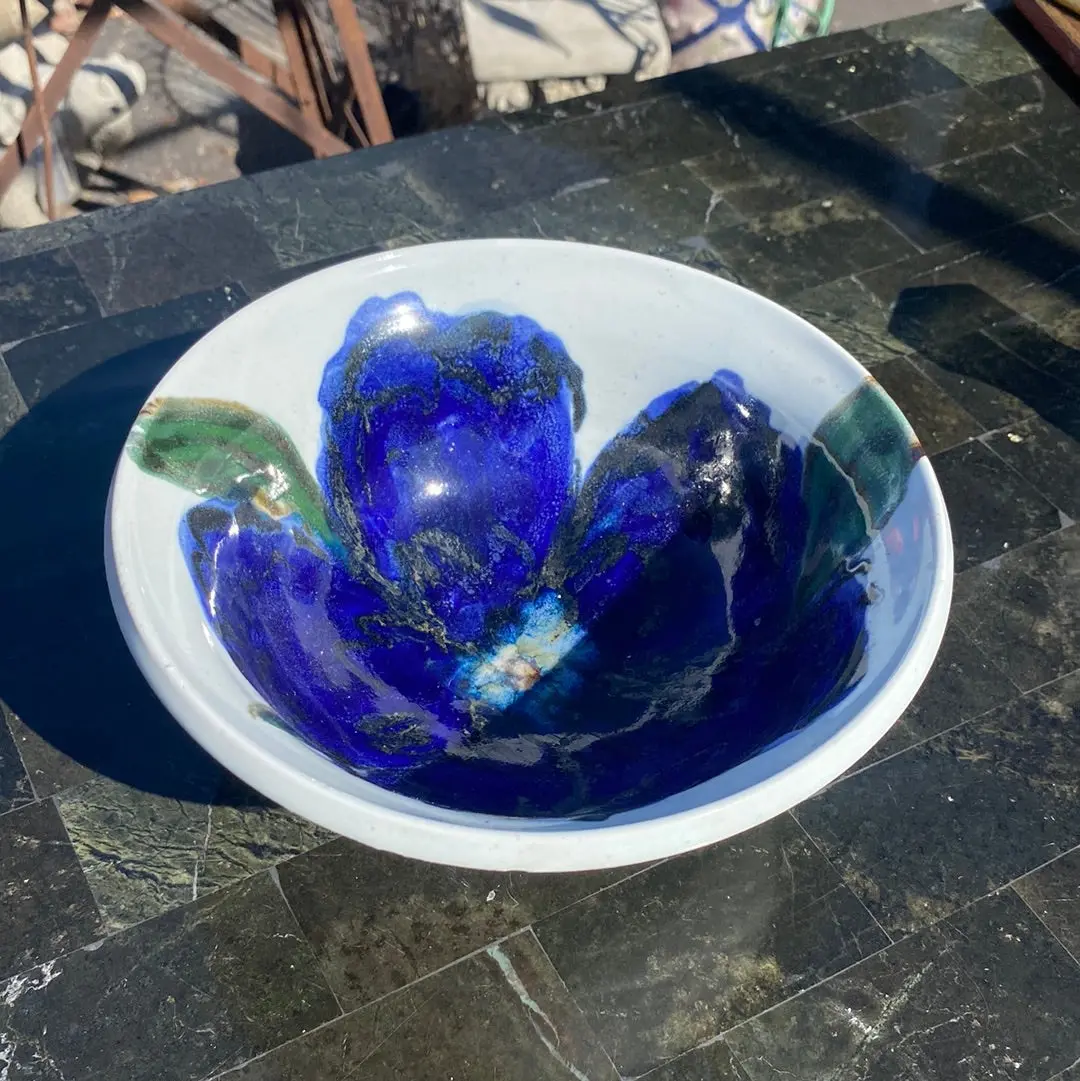 Violet Flower Pottery Bowl 1