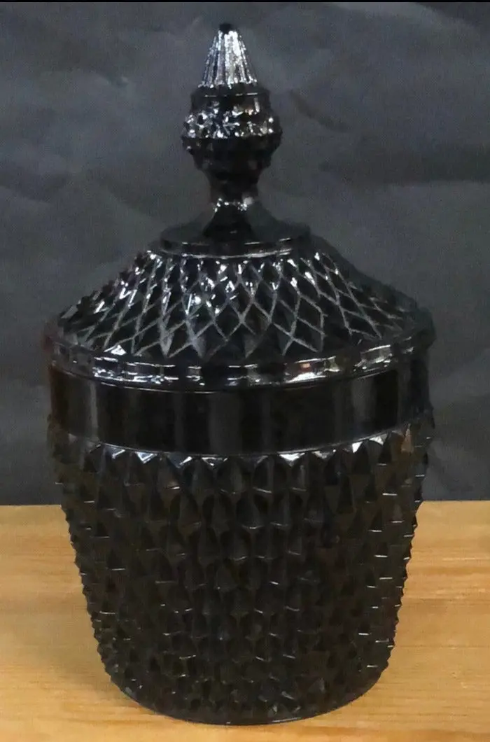 Ruby Hobnail Glass Large Lidded Jar 1
