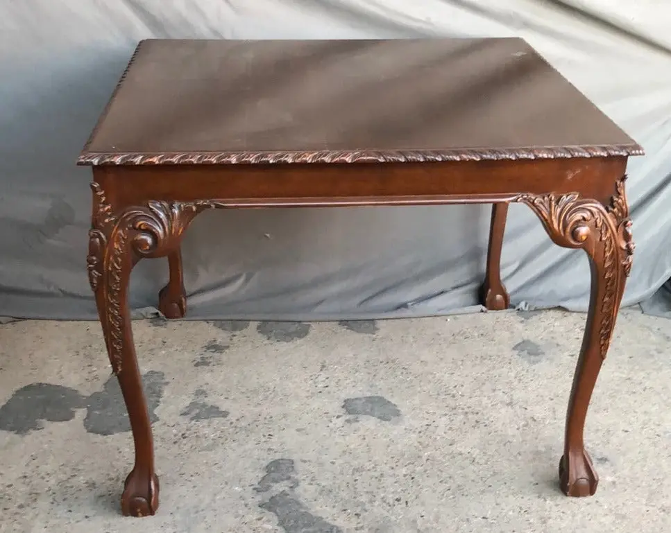 Mahogany Game Table With Ball And Claw Feet 1