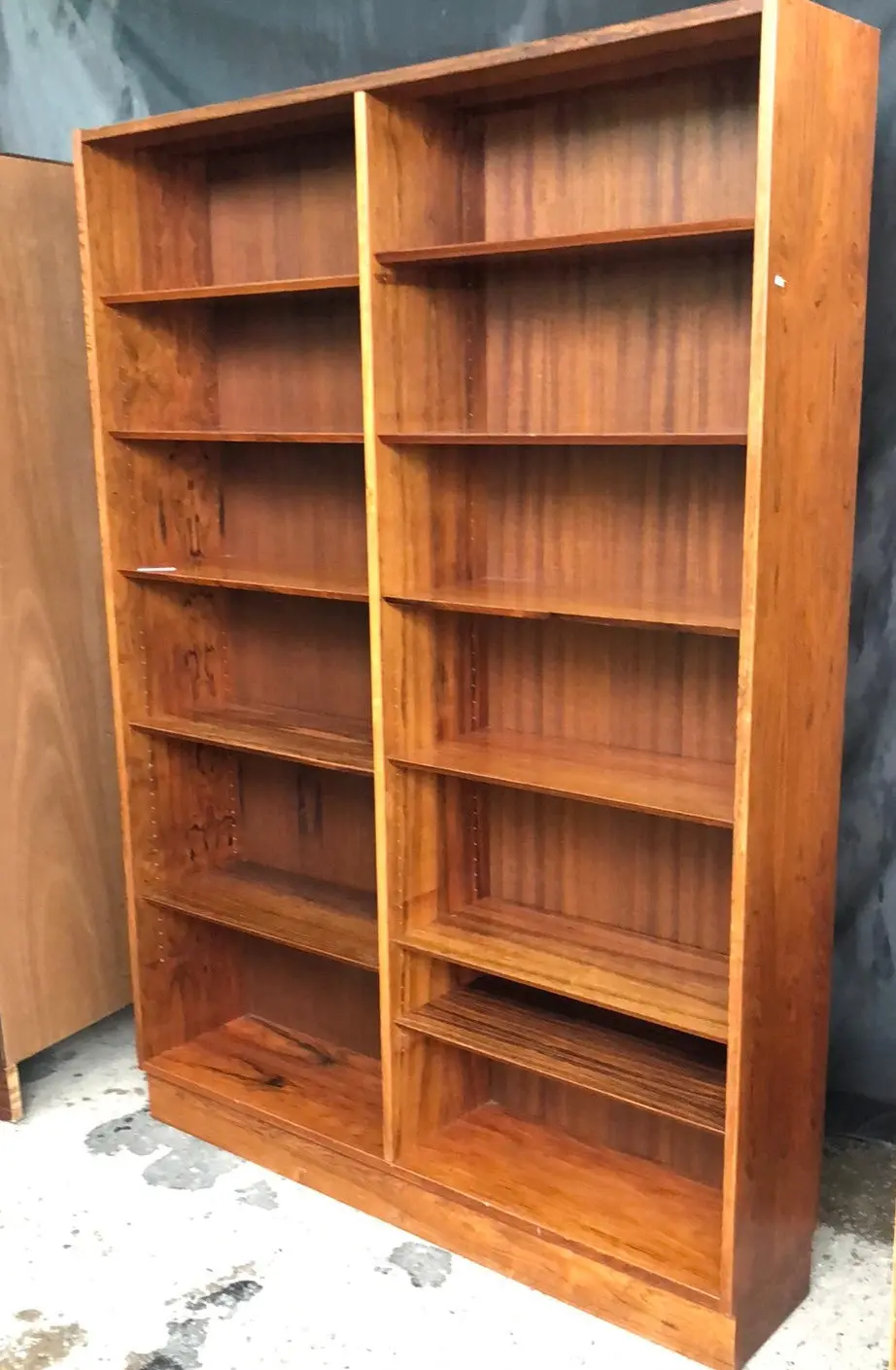 Double Danish Teak Modern Bookcase 1