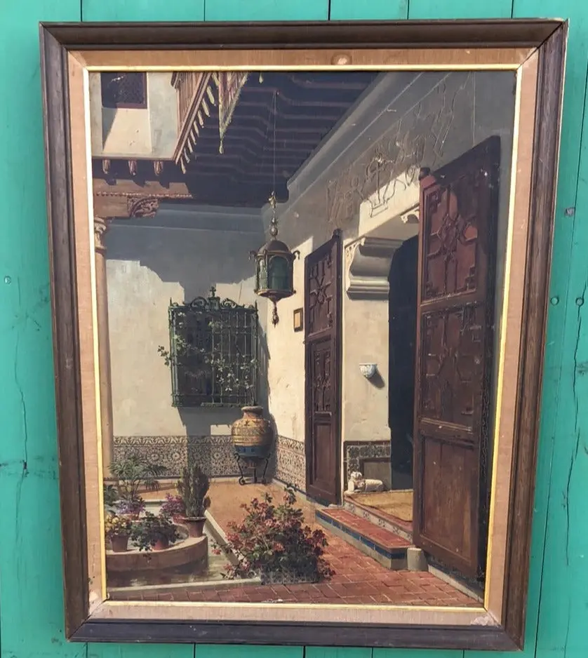 Embellished Giclee Of Courtyard 1