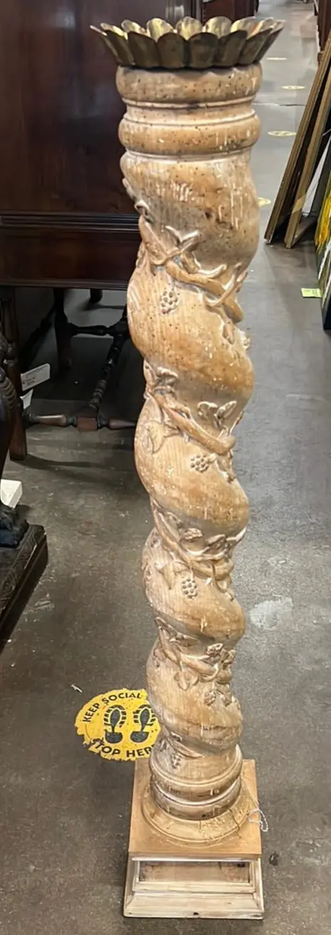 Carved Grapevines Barley Twist Pedestal 1