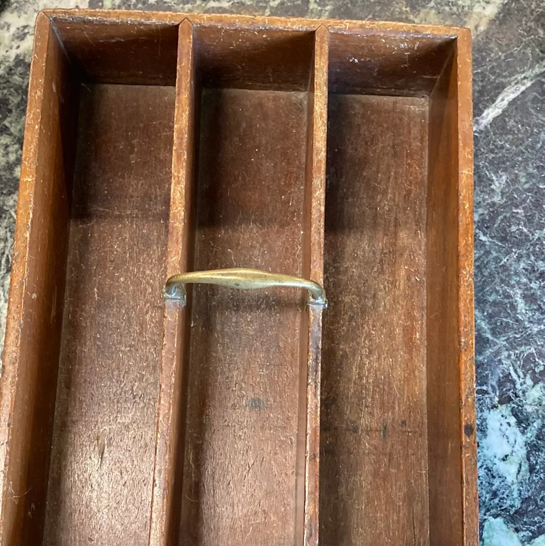Wood Caddy With Brass Handle 1