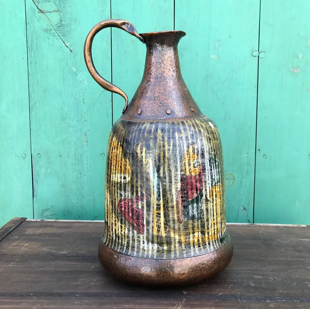Large Hammered Copper Pitcher 1