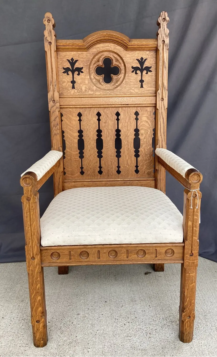 Gothic Oak Chair C. 1900 1