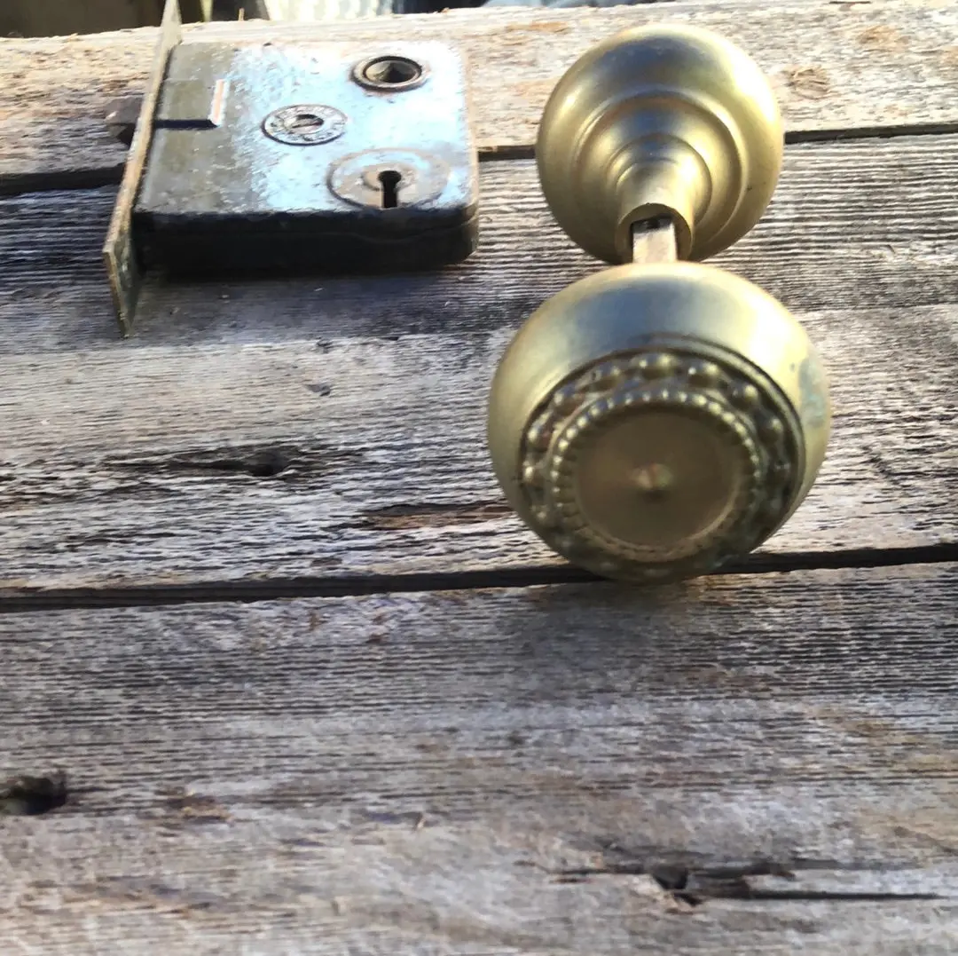 Brass Door Knob Set With Lock 1