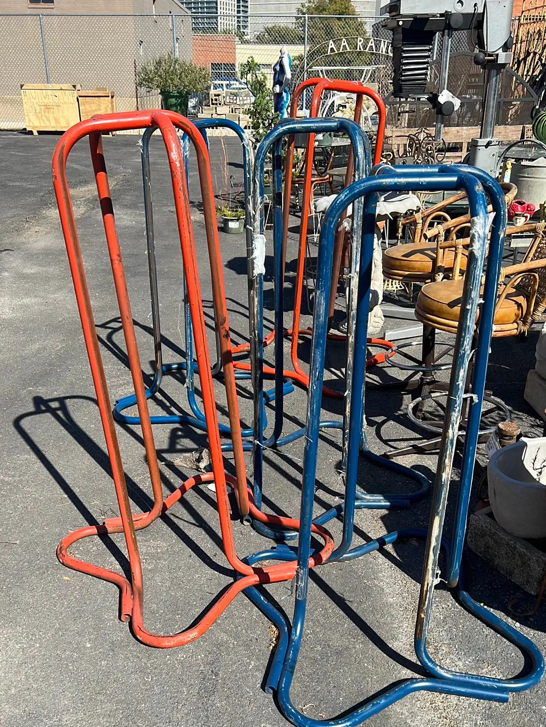 Colorful Painted Iron Tubular Pedestal - Each 1