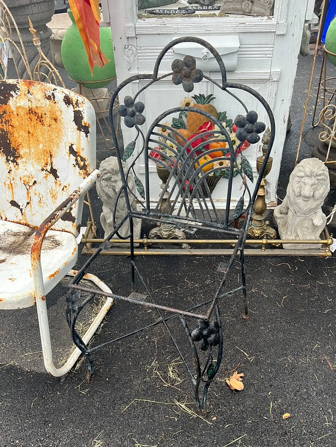 Ornate Iron Single Patio Chair - Needs Seat 1