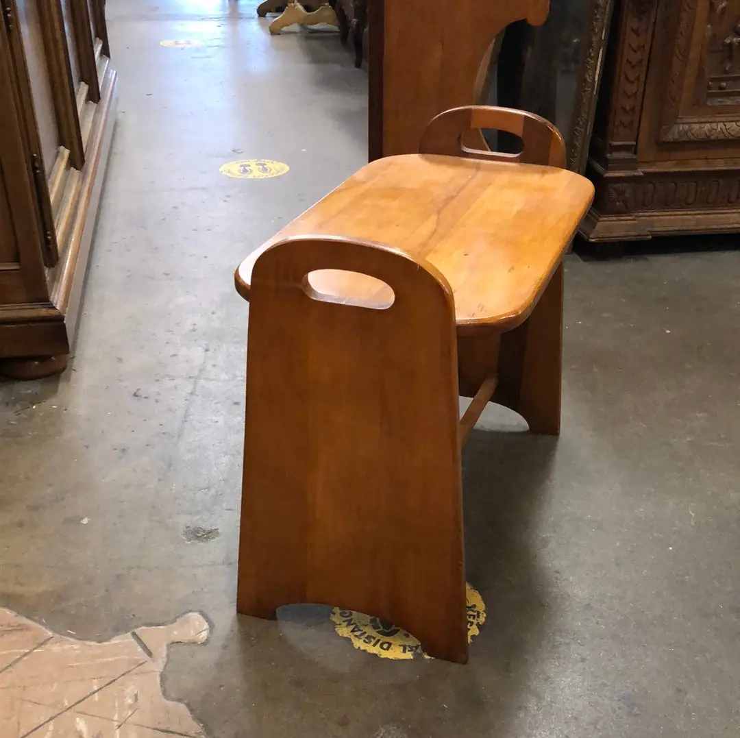 Small Vintage Birch Handled Bench 1