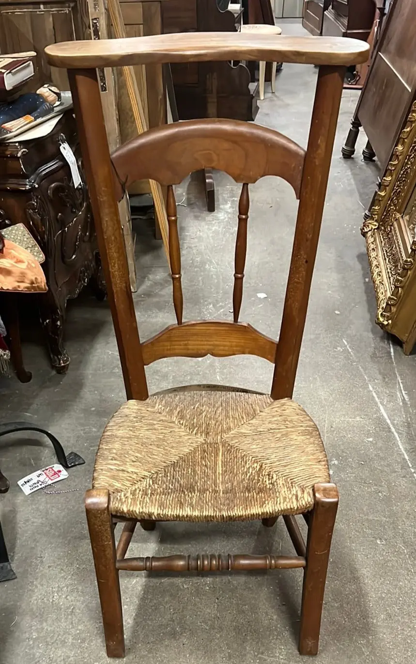 Cherry Prie Dieu Kneeler With Rush Seat 1