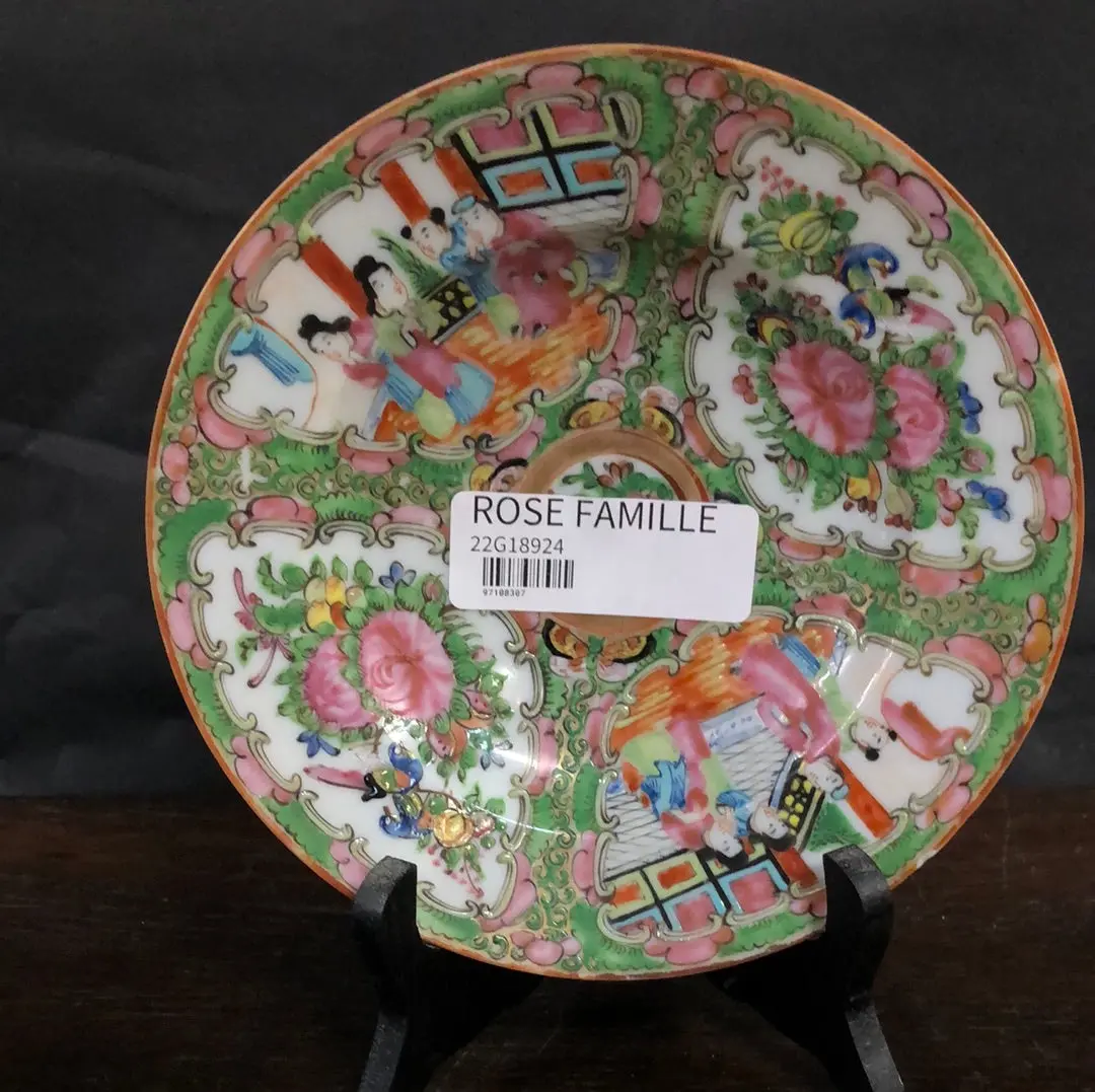 * Set Of 6 Large Rose Famille Bowls Added To Sold Lot 1