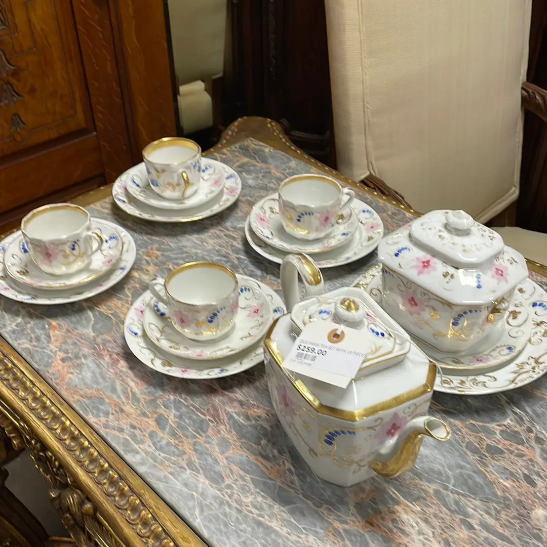 Old Paris Tea Set With 18 Pieces 1