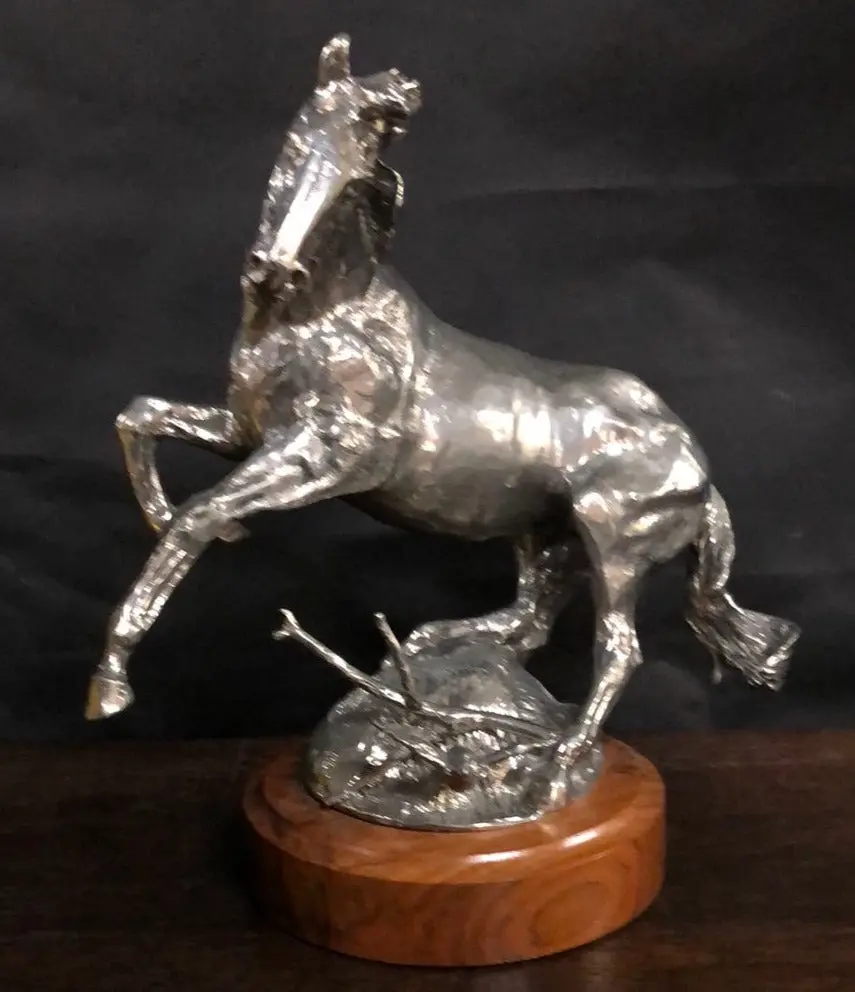 Pewter Horse Statue By Kenneth Wyatt 1982 1