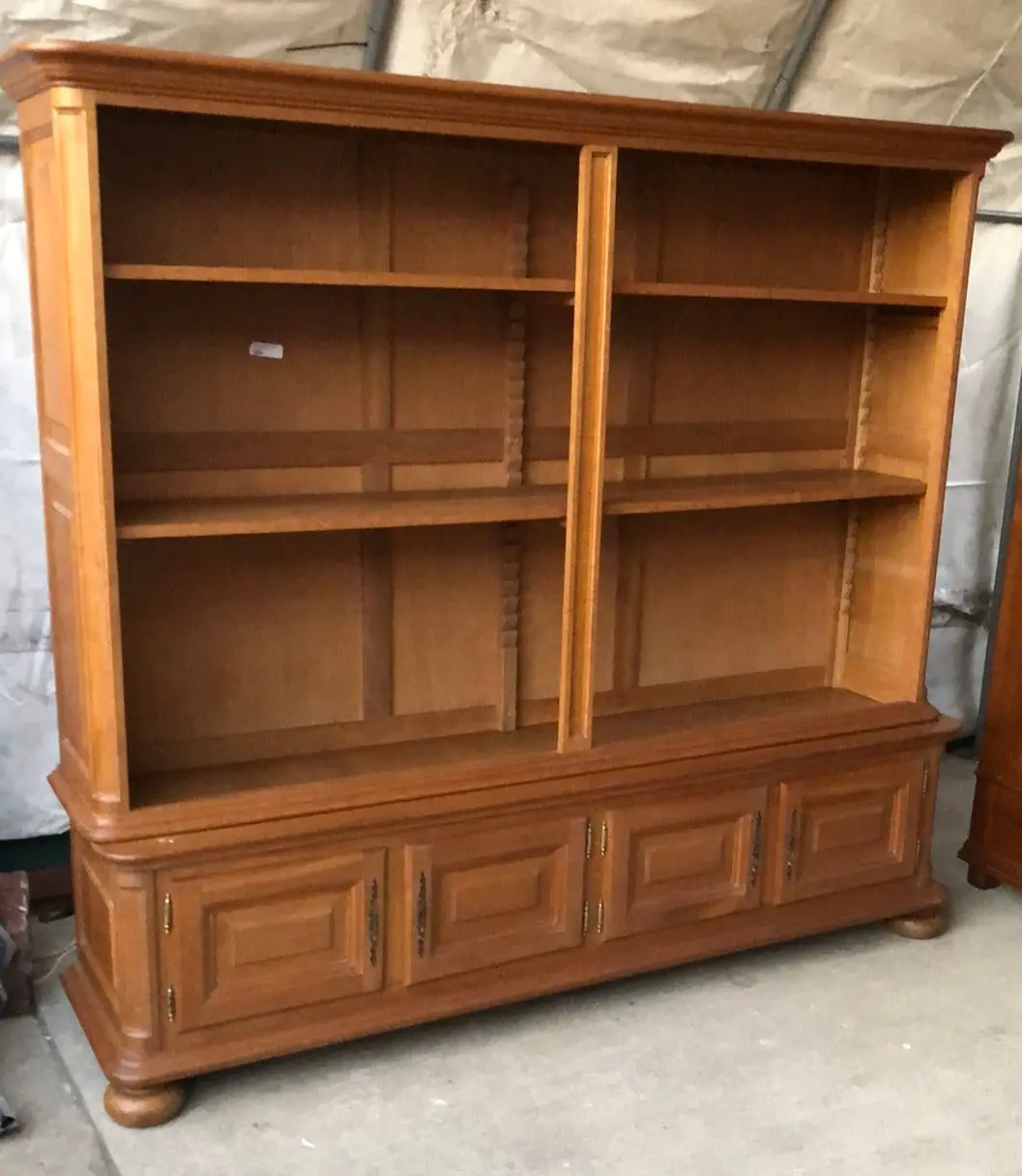 Open Oak Bookcase With Lower Drawers 1