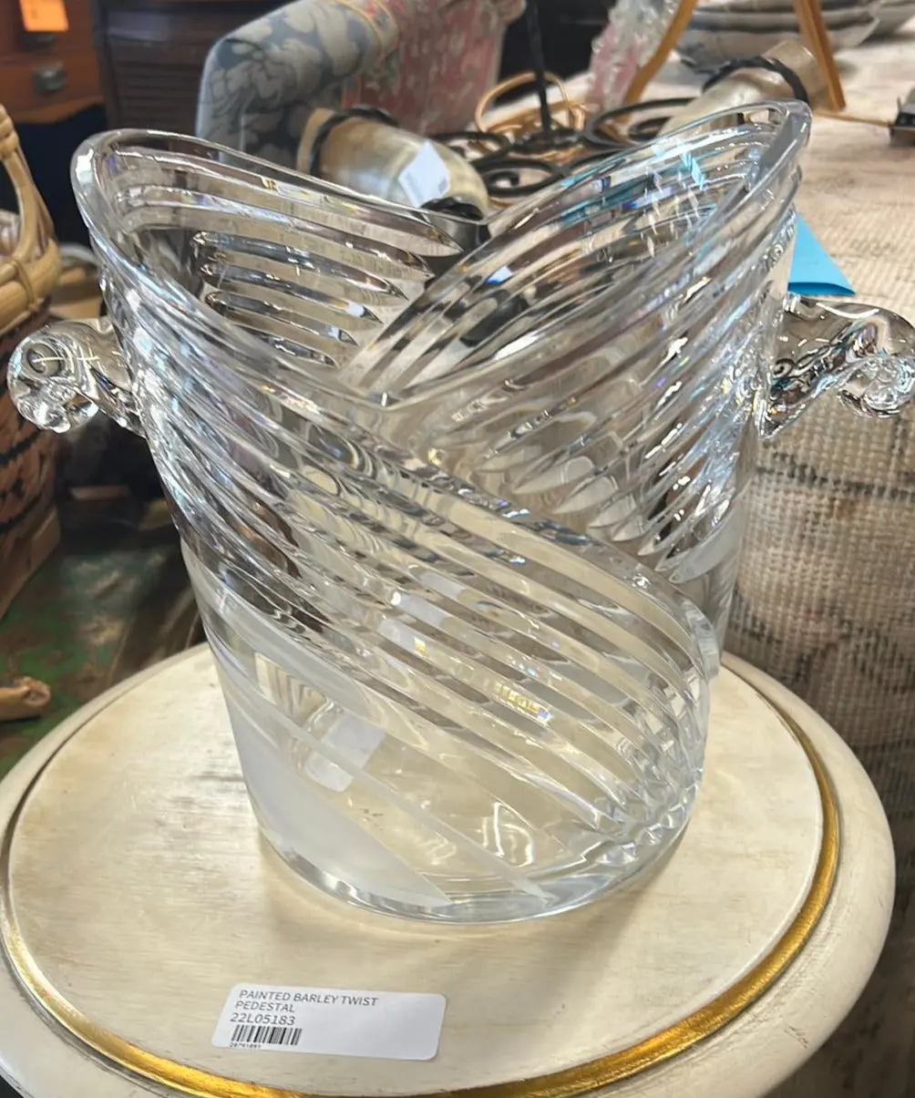 Blown Glass Clear Crystal Ice Bucket 1