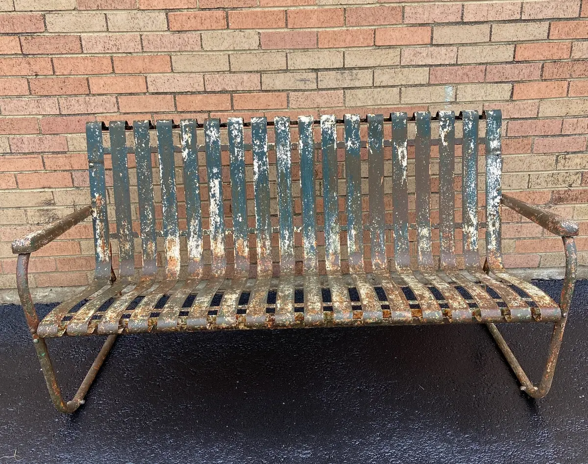 Shabby Chic Antique Patio Settee 1