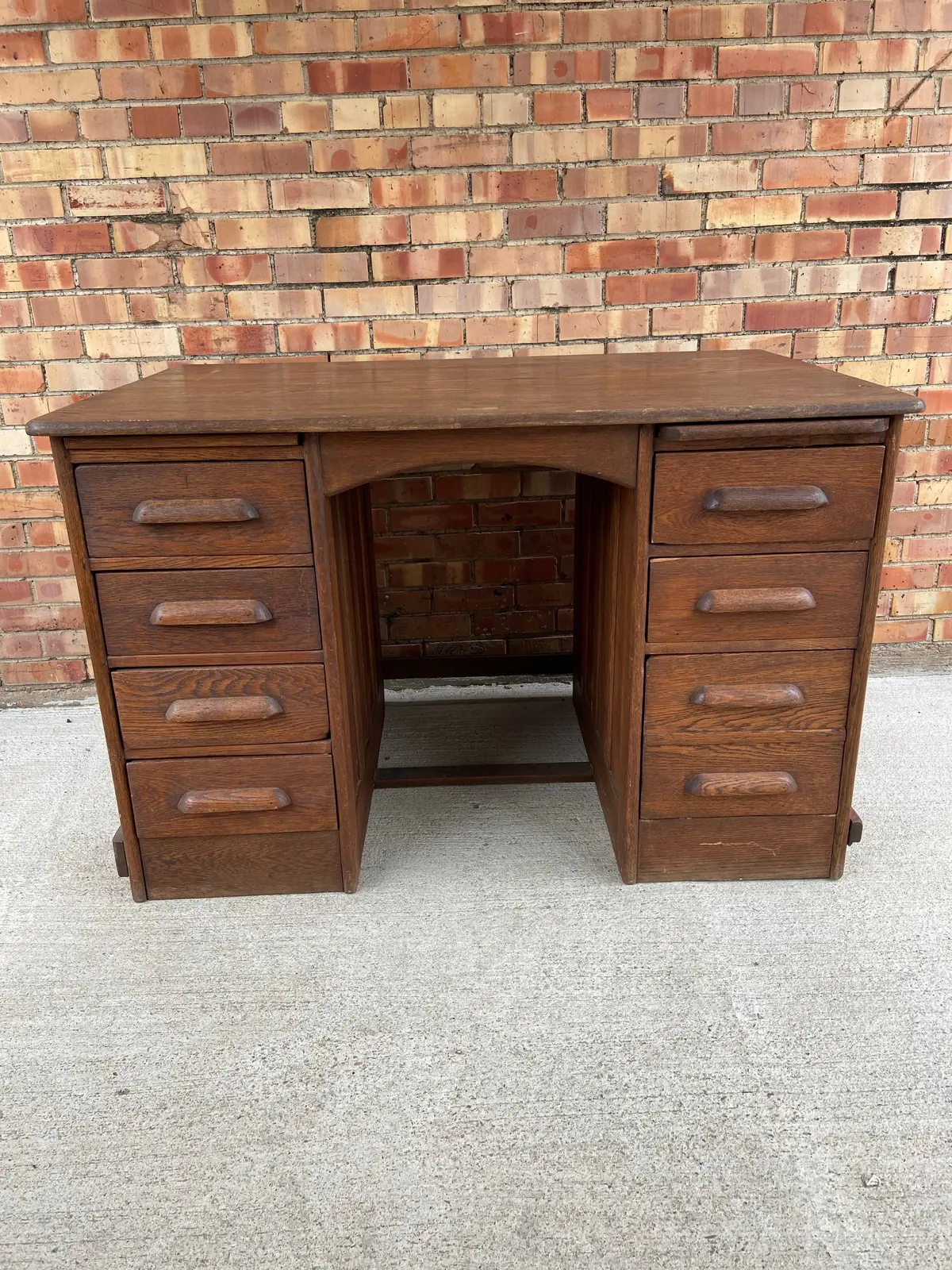 Flat Top American Oak Desk - As Is 1