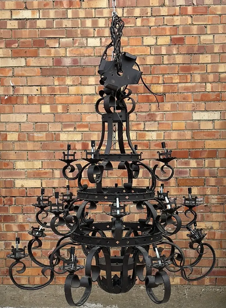 Huge Iron Tiered Chandelier 1