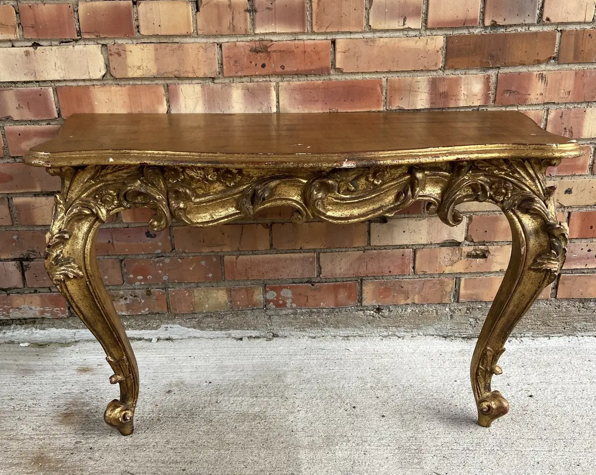 Louis Xv Gold Pier Mirror Table Base 1