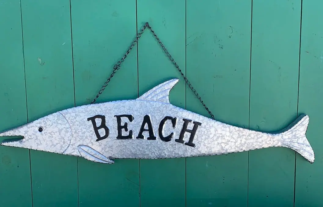 Tin Beach Fish Sign 1