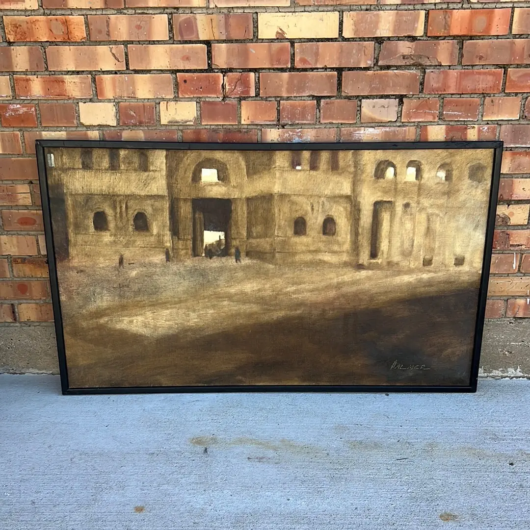 Vintage Palmer Oil Painting On Canvas "Gateway" 1