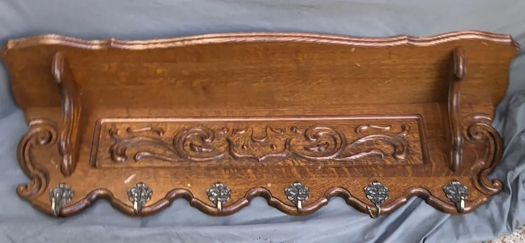 Large Louis Xv Oak Wall Shelf 1