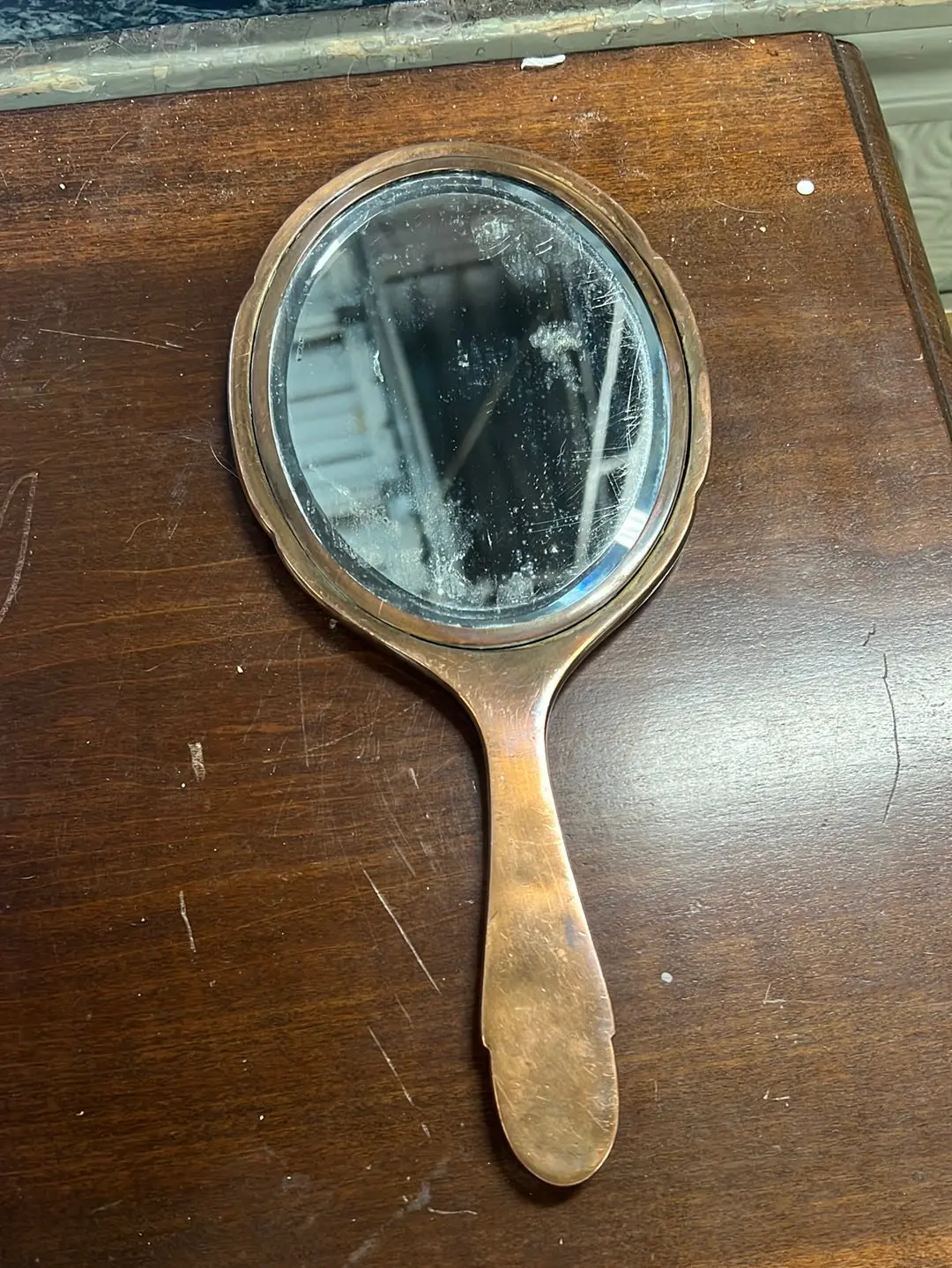 Copper And Enameled Hand Mirror 1