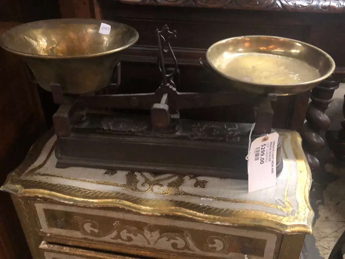 Ornate Cast Iron And Brass Scales 1