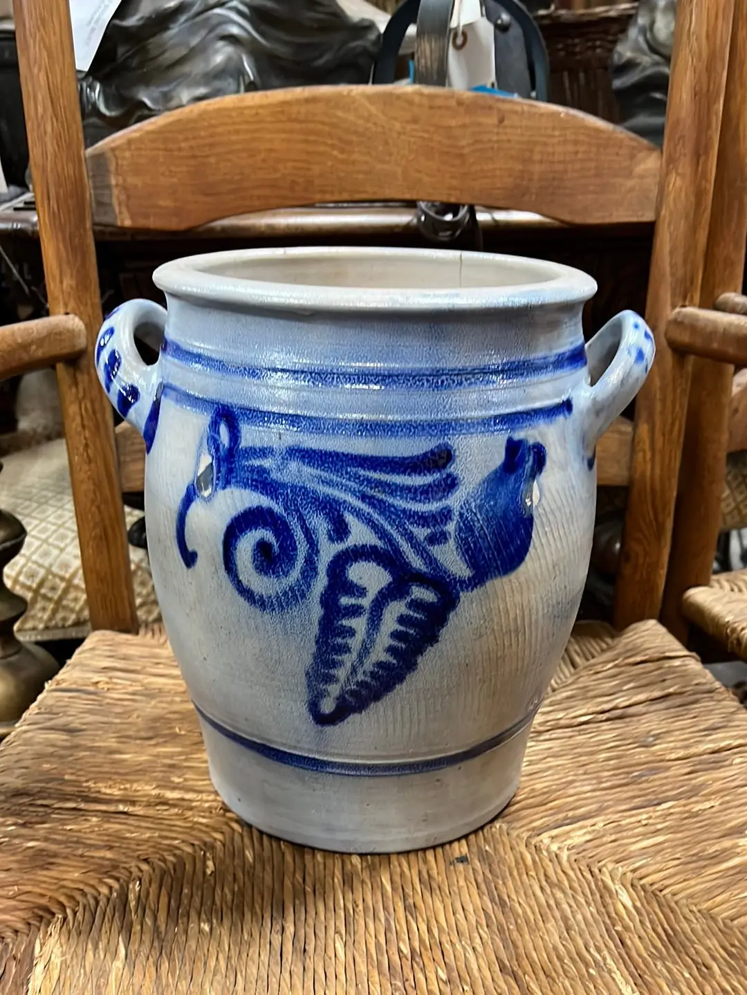 Vintage Salt Glaze Pottery Crock 1