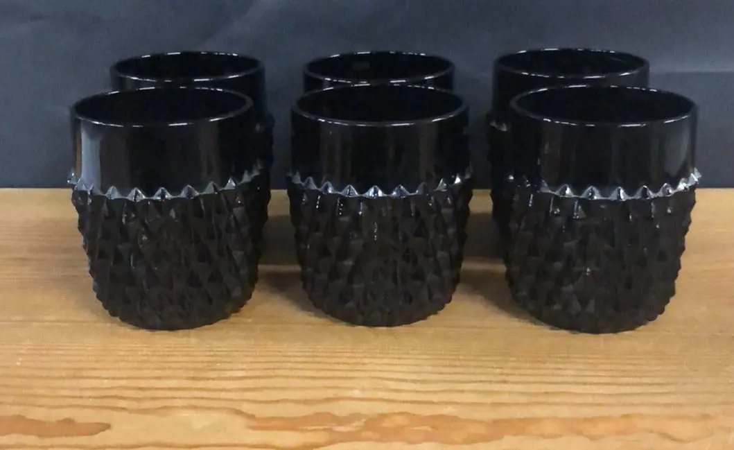 Set Of 6 Ruby Hobnail Glass Tumblers 1