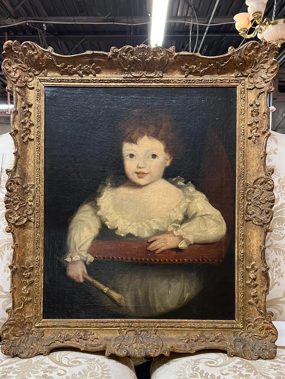 Oil Painting Of Girl With Brush 1