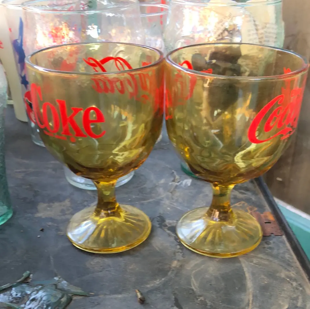 Each Of Coca-Cola Amber Goblets 1
