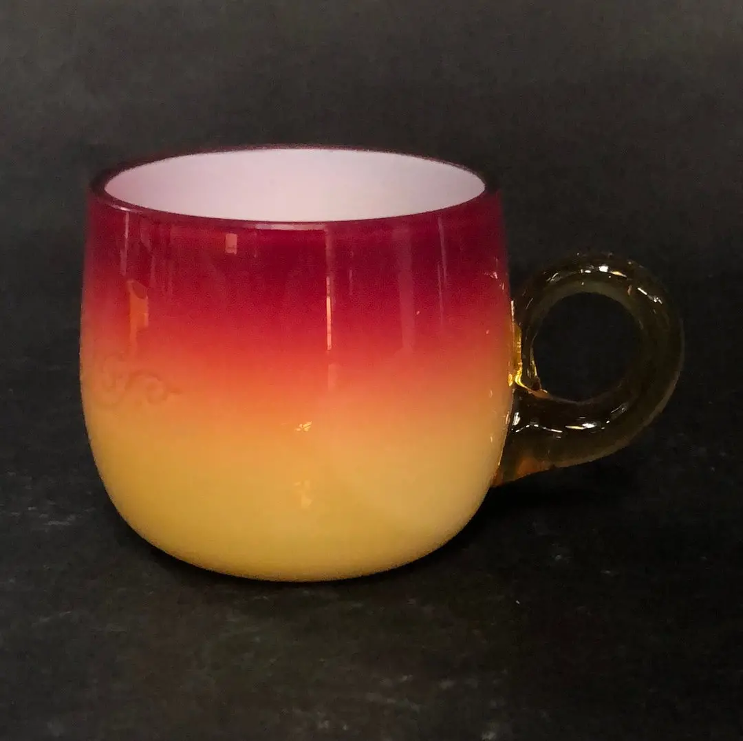 Red And Gold Art Glass Cased Little Cup 1