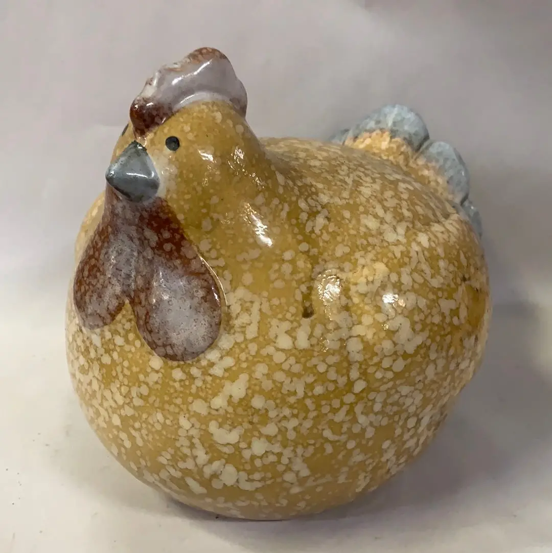 Large Speckled Pottery Chicken 1