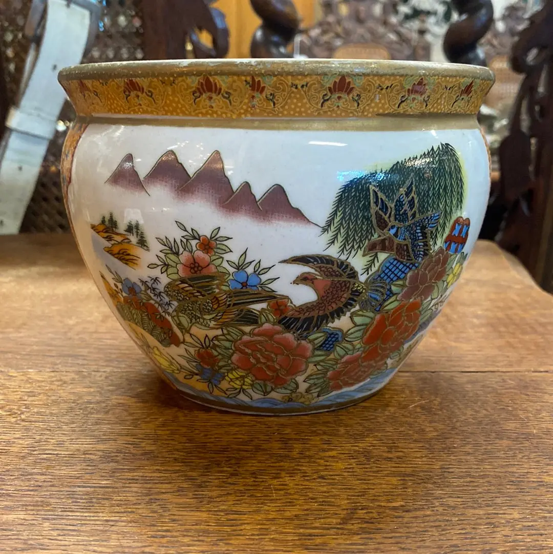 Small Chinese Jardiniere With Mountain Scene 1