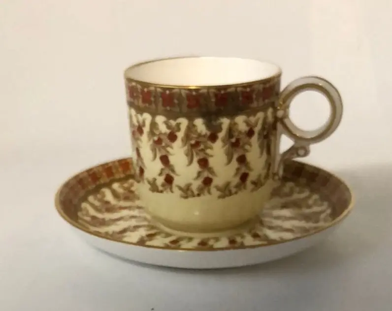 Rust And Gold Demitasse With Saucer 1